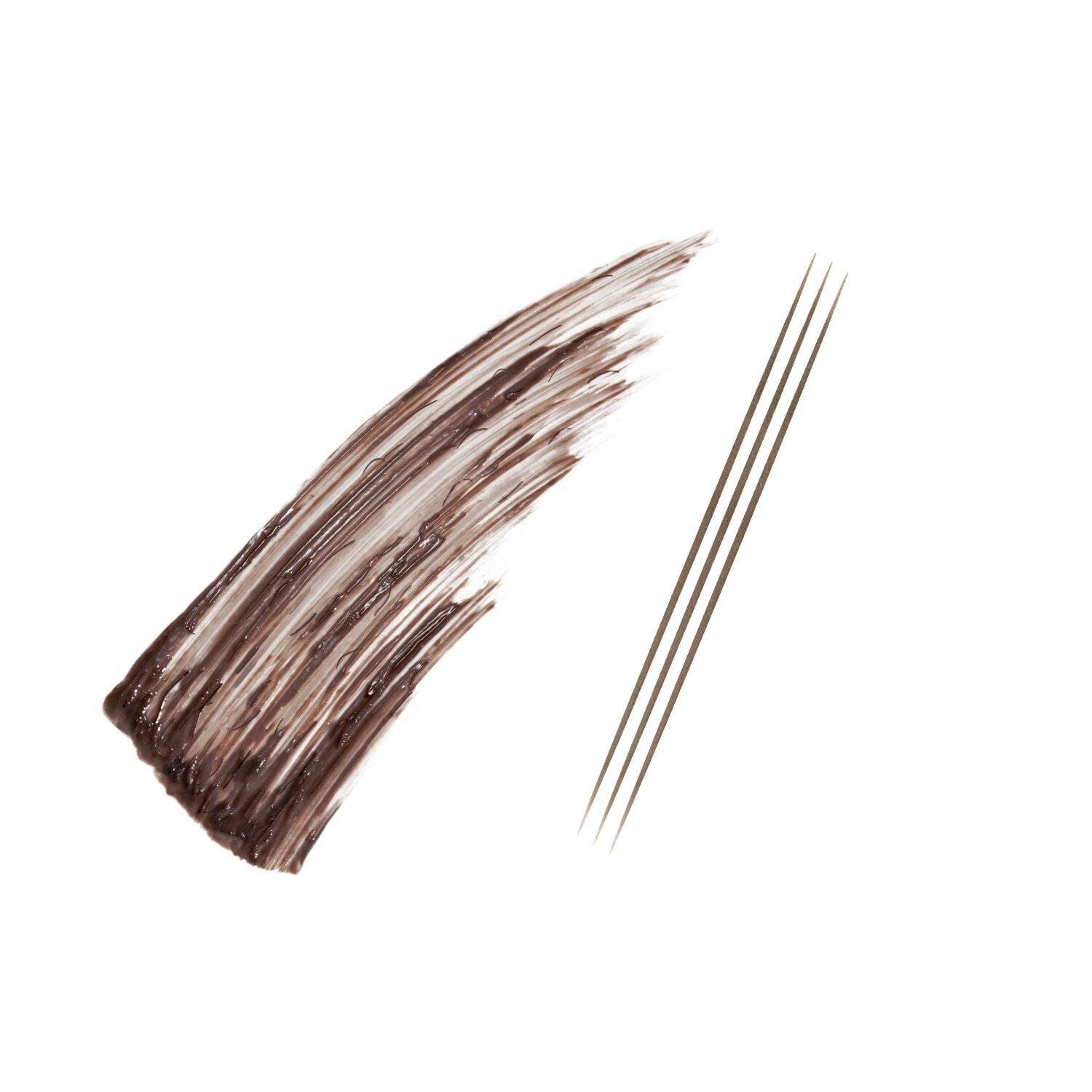 Produktswachtes des Brow Insert Augenbrauenstifts: Fixier-Gel und drei feine Strichen der Präzisionsspitze