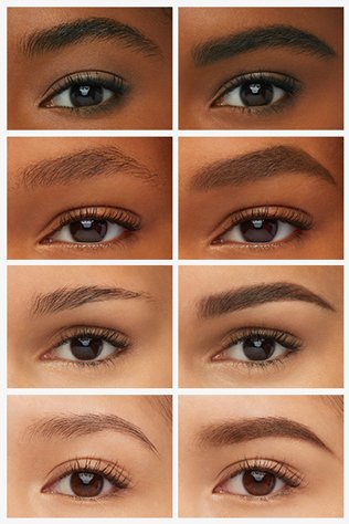 Vorher und Nachher Tabelle Produktinfo Express Brow