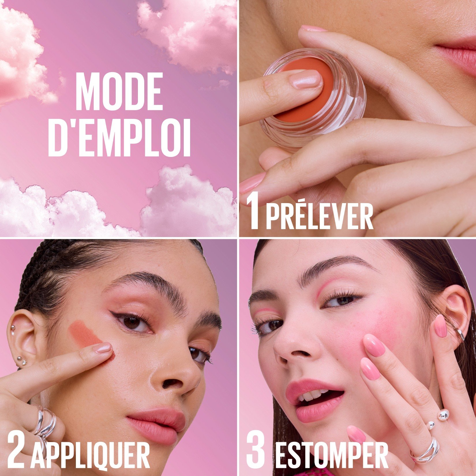 Photo collage UTILISATION Cloudtopia 1. Prélevez 2. Appliquez, 3. Estompez