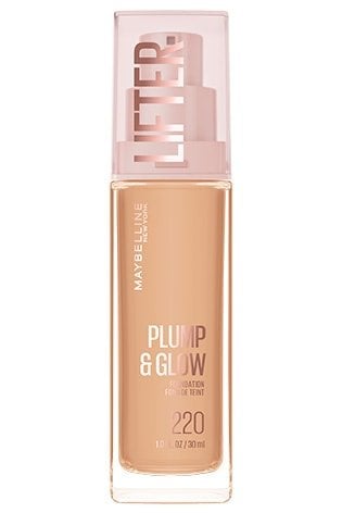 Un fond de teint Lifter Plump & Glow sur fond blanc.