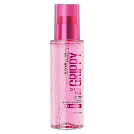 Eine Frontalansicht des Maybelline Grippy Setting Mists auf weißem Hintergrund