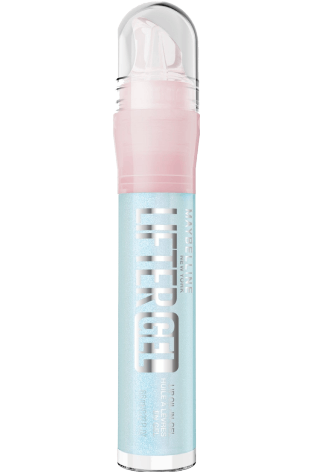 Emballage du produit « Maybelline Lifter Gel Lip Oil-in-Gel » sur fond blanc.
