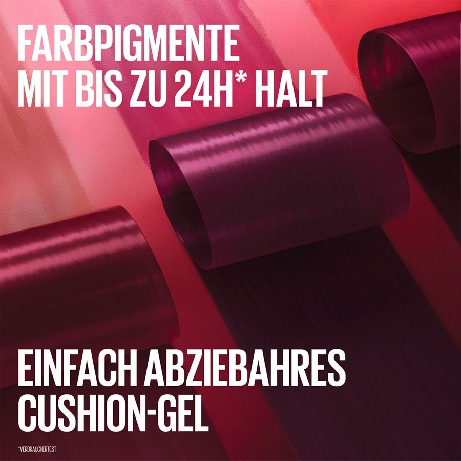 Detailaufnahme des innovativen, abziehbaren Cushion-Gels, das für die langanhaltende Fixierung der Farbpigmente sorgt.