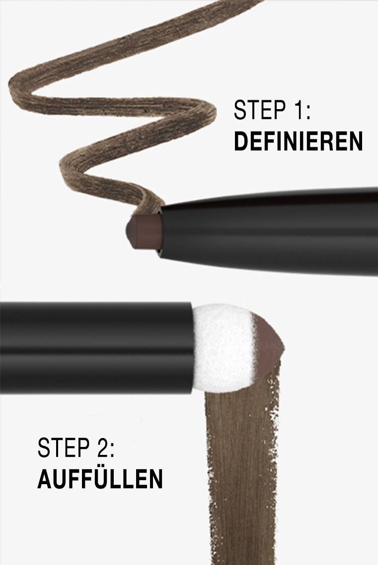 Beispielanwendung des Express Brow Satin Duo in Light Blond von Maybelline New York