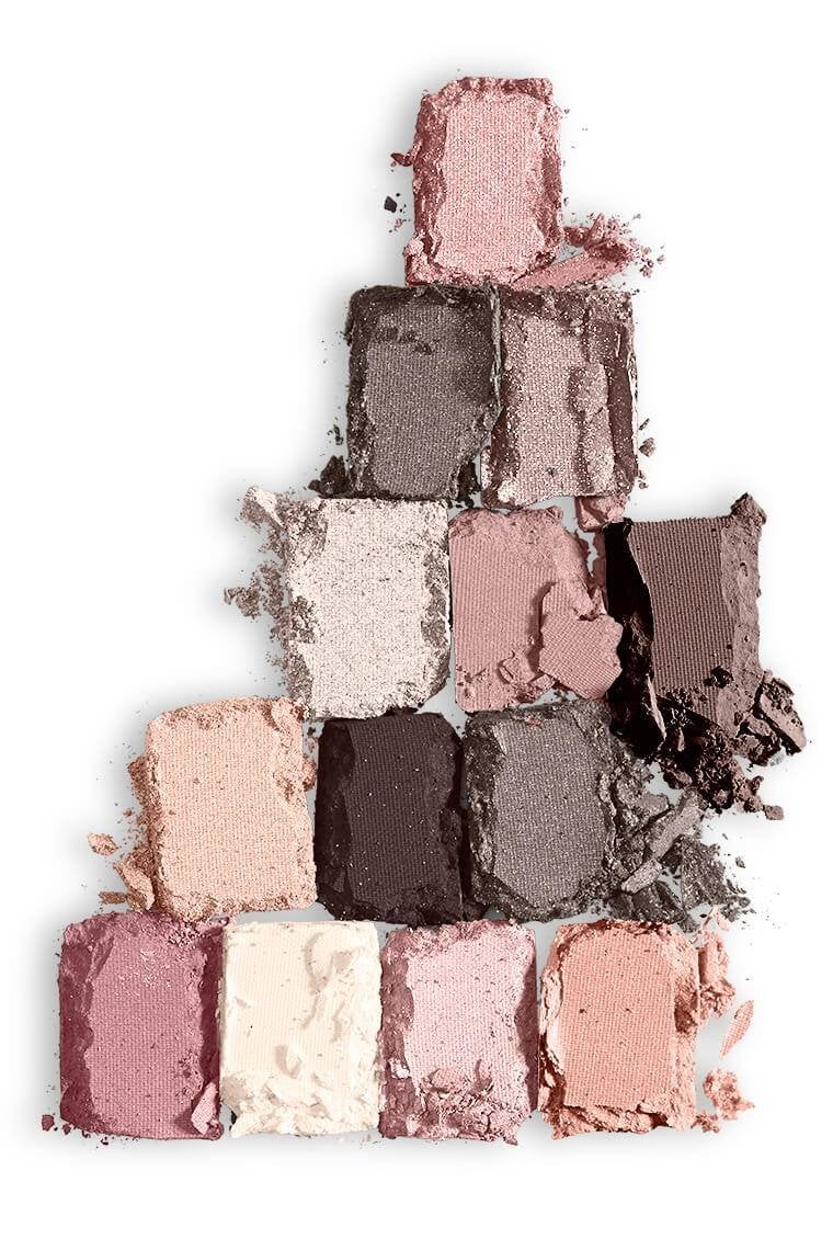 Texturabbildung des The Blushed Nudes Lidschatten Palette von Maybelline New York